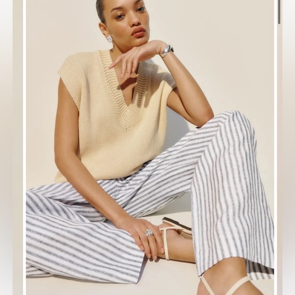 Reformation Carter Linen Mid Rise Pant - Picture 4 of 7